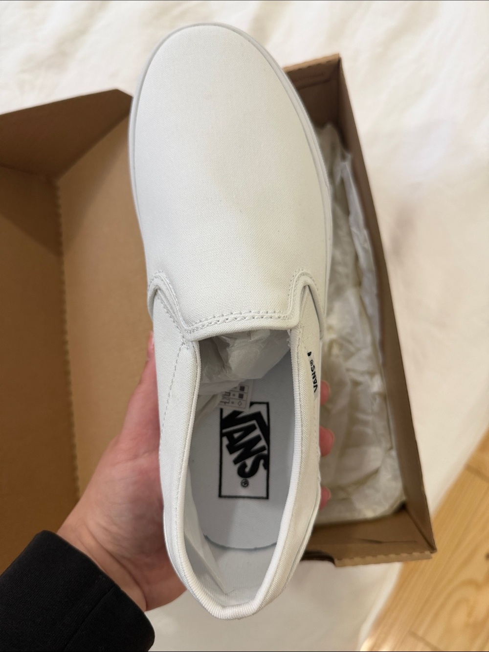 Vans White Classic Slip-On Canvas Loafers - Picture 2 of 5